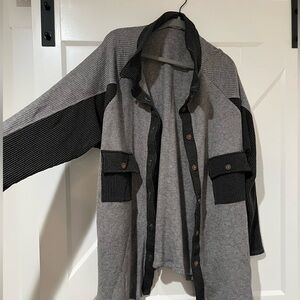 Gray and Black Women's Jacket